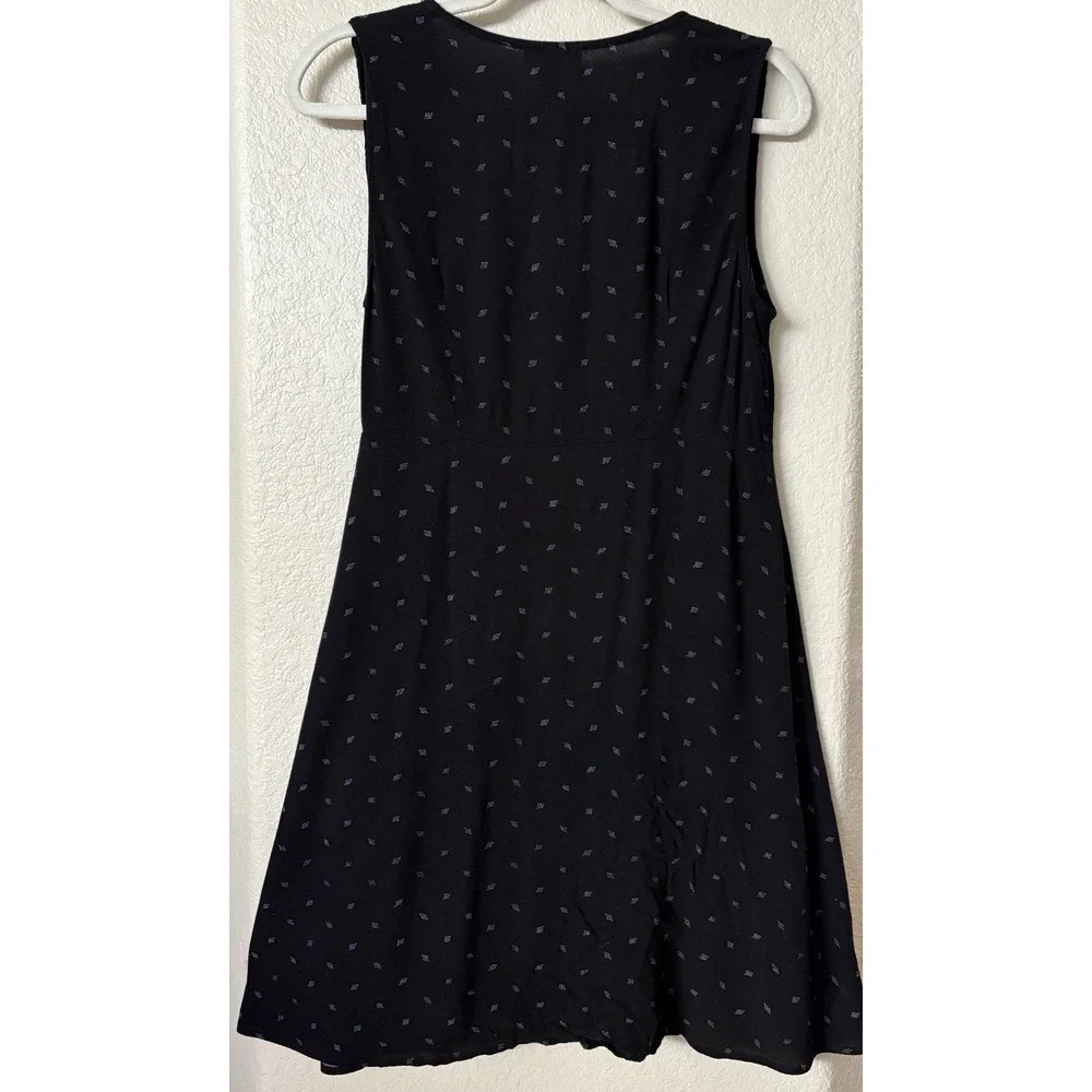 Universal Thread Wrap Dress Black with Blue Diamond Pattern Size Lrg - Picture 4 of 13